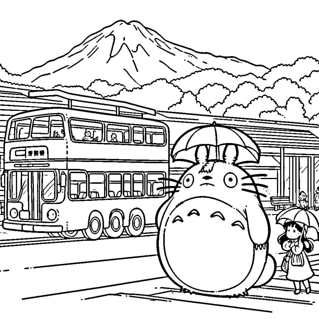 coloriage Totoro a imprimer pour enfant de 4 ans 2