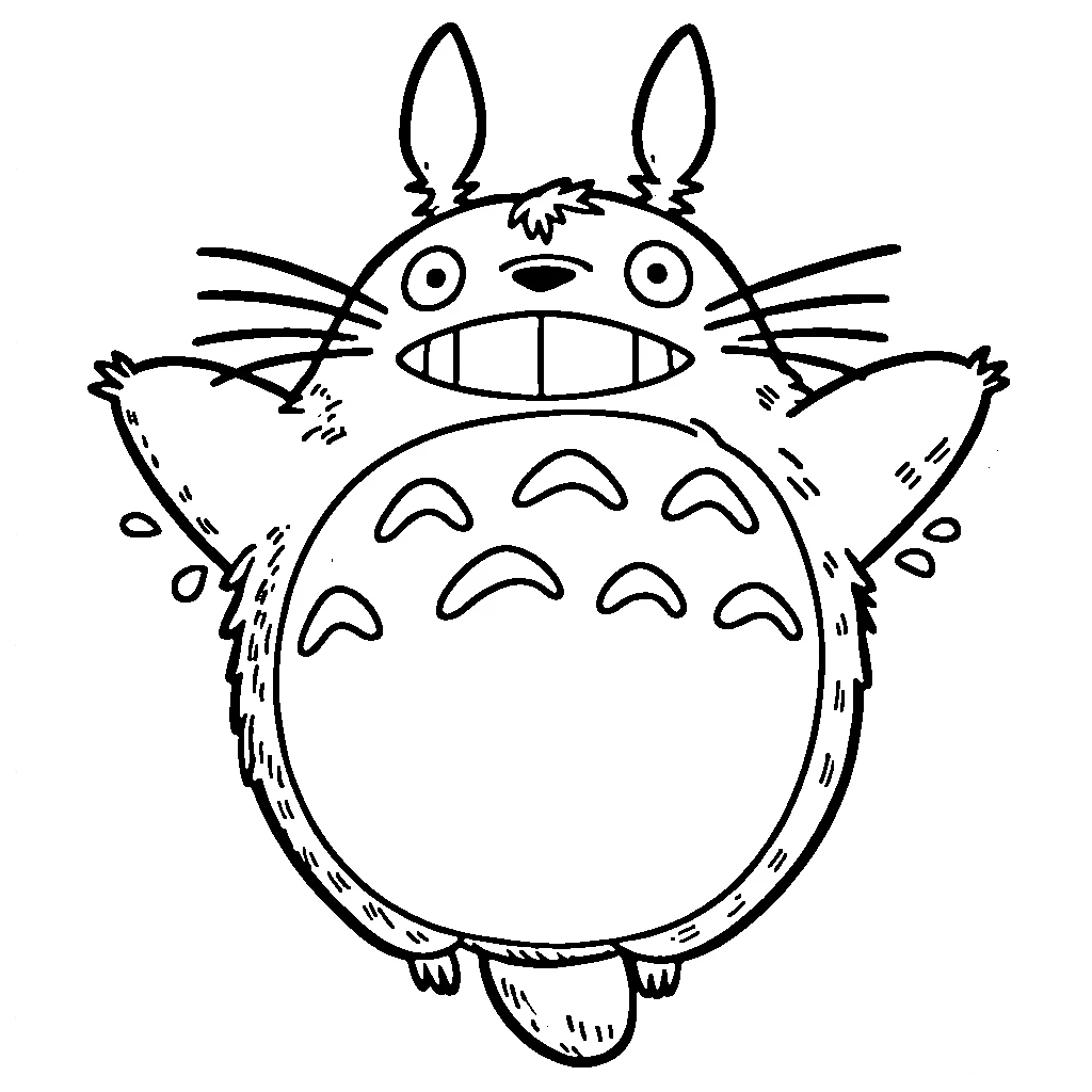 coloriage Totoro a imprimer pour enfant de 4 ans 1