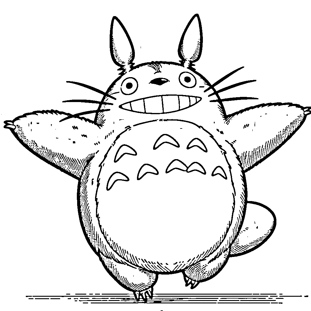 coloriage Totoro à imprimer pour enfant de 9 ans 1