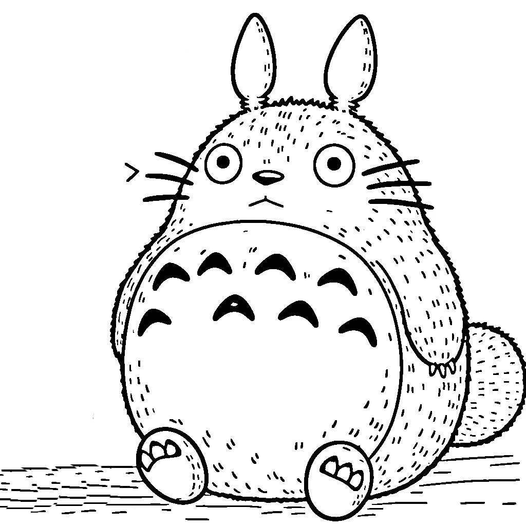 coloriage Totoro a imprimer gratuit