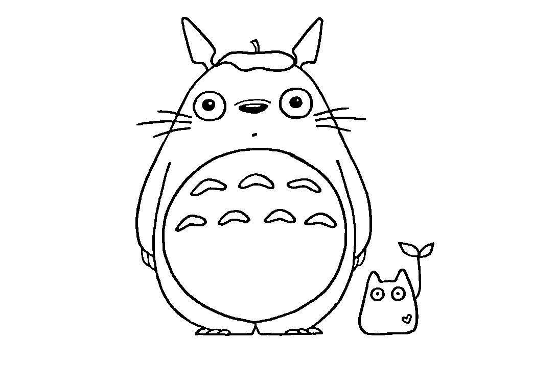 coloriage Totoro pour enfant de 2 ans