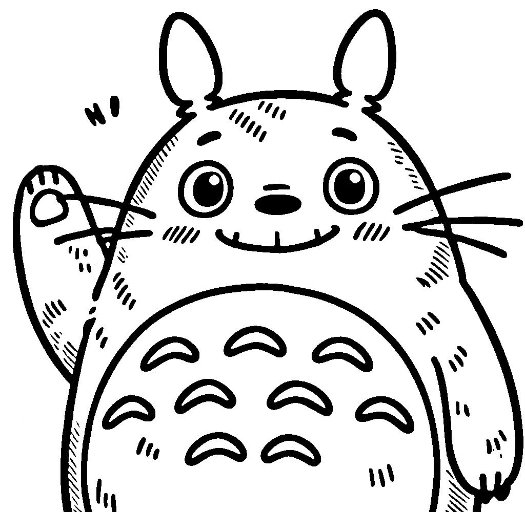 coloriage Totoro à imprimer pour enfant de 8 ans