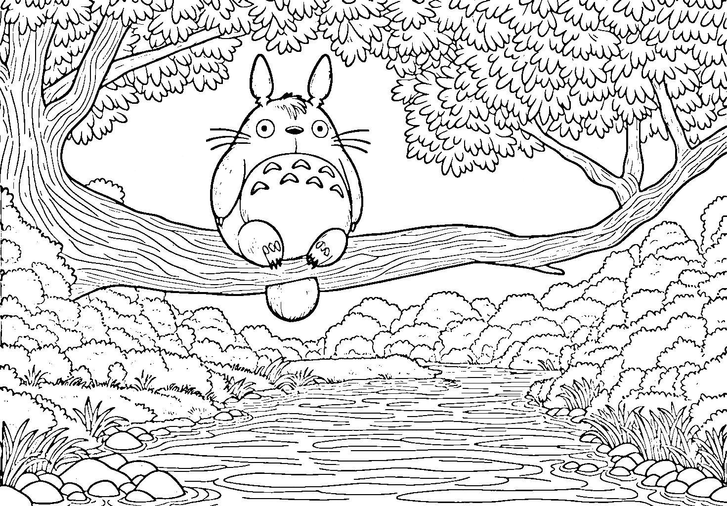 coloriage Totoro a colorier en ligne gratuitement