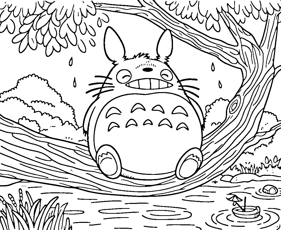 coloriage Totoro d'enfant a imprimer 1