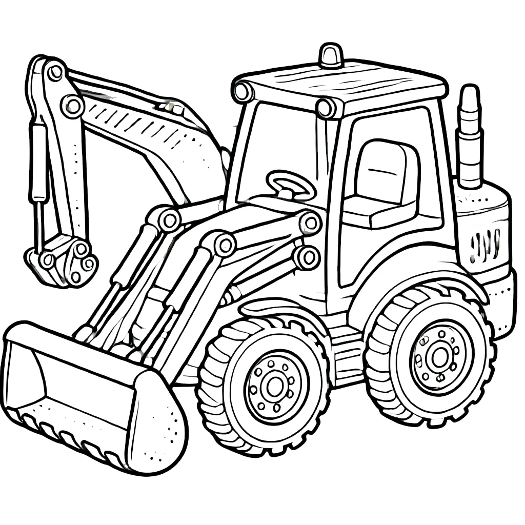 coloriage Tractopelle de pour enfants 1