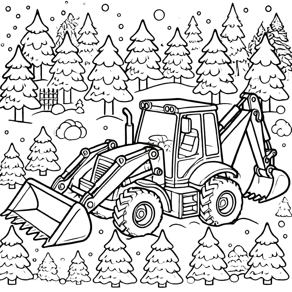 coloriage Tractopelle en ligne pour enfant