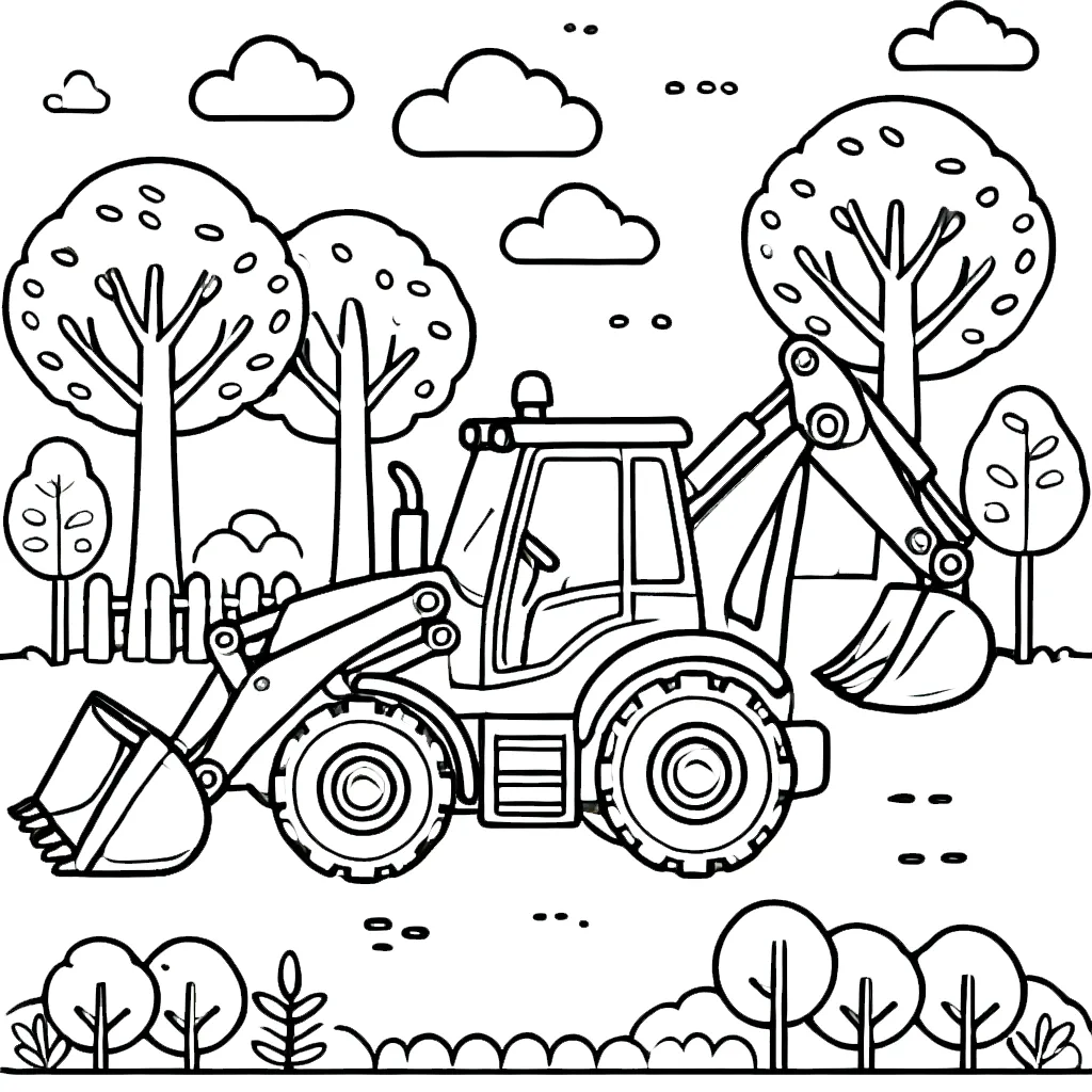 coloriage Tractopelle gratuit