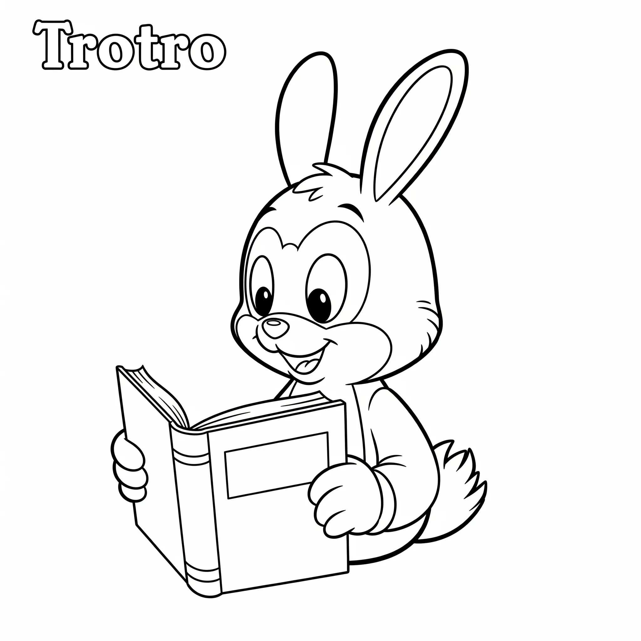 coloriage Trotro lit un livre a imprimer