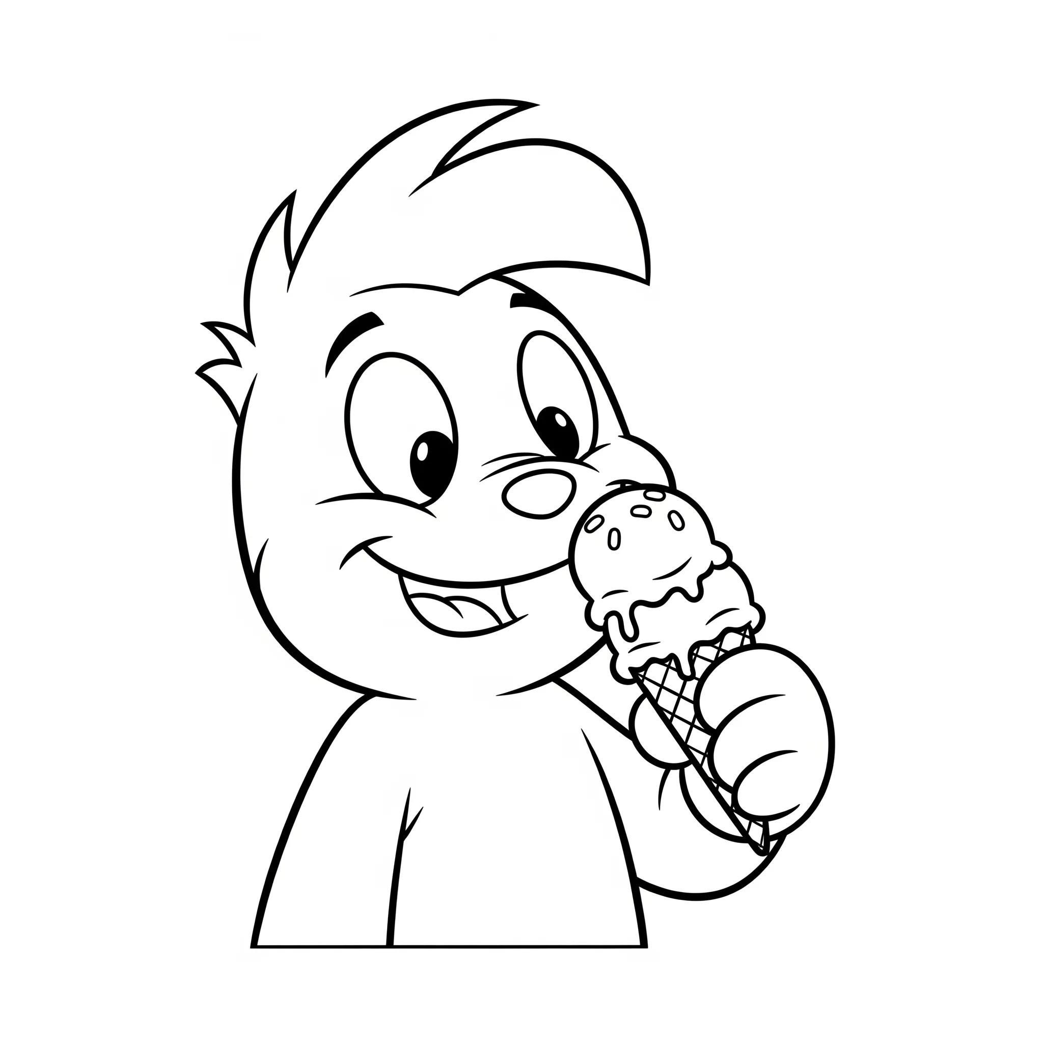coloriage Trotro mange une glace pour enfants a imprimer