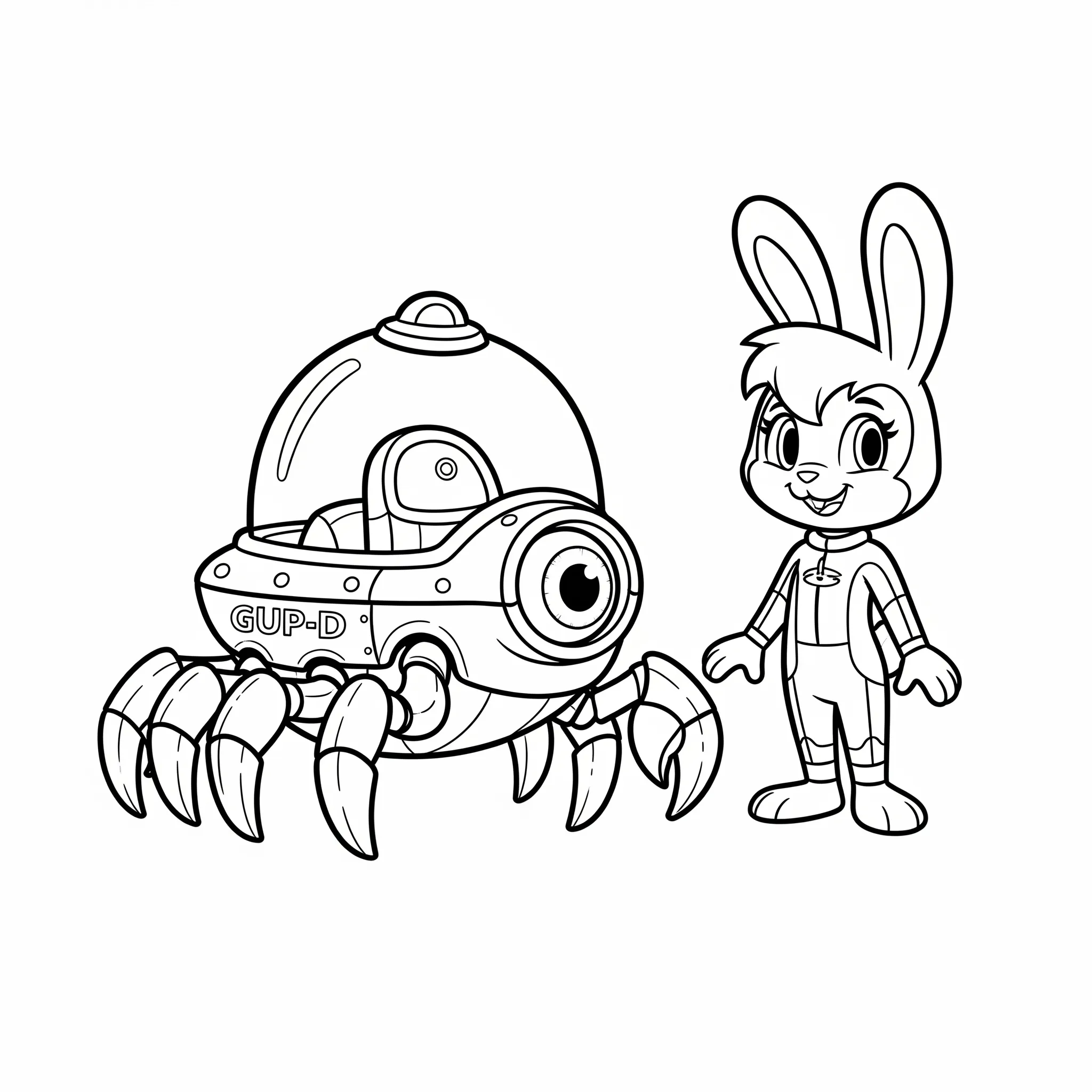 imprimer coloriage Tweak et son GUP D gratuit