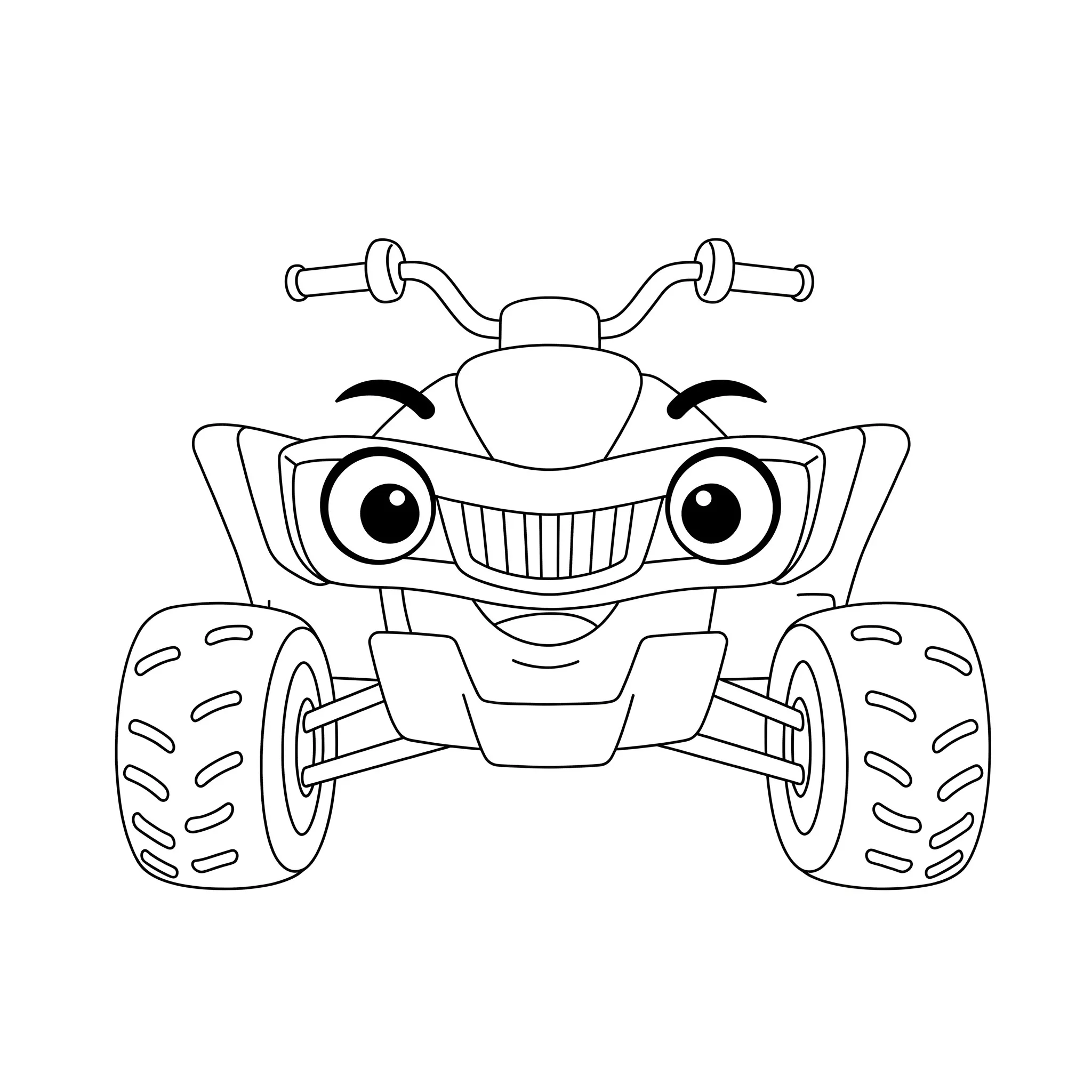 coloriage Un Quad de Face à imprimer pour enfant de 7 ans