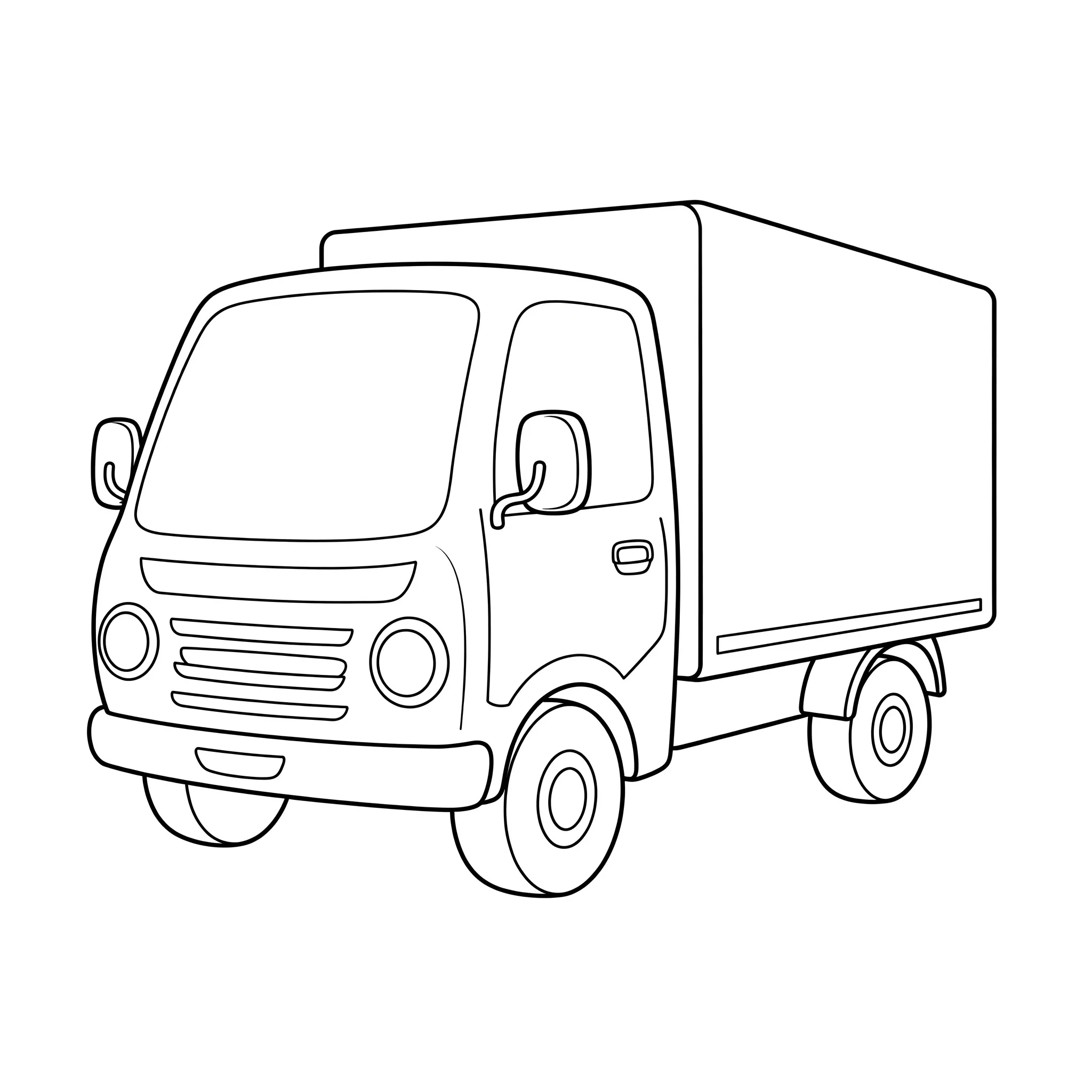 coloriage Un petit camion de livraison d'enfant a imprimer