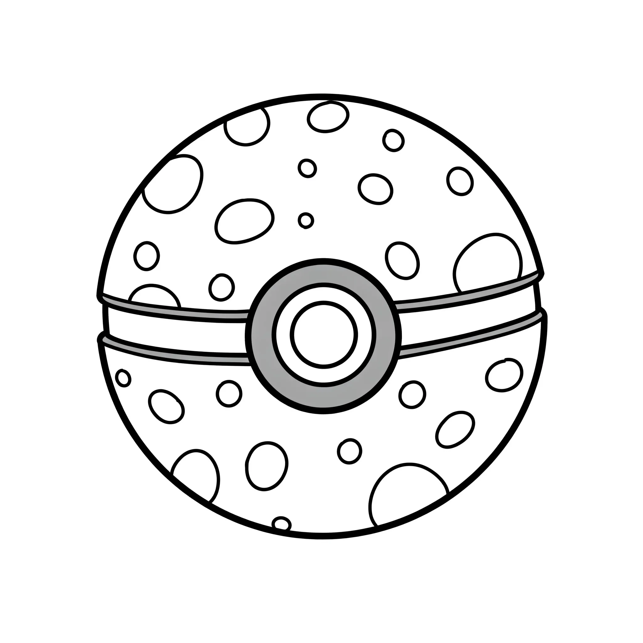 coloriage Une Poké Ball avec un motif simple gratuit pour enfants