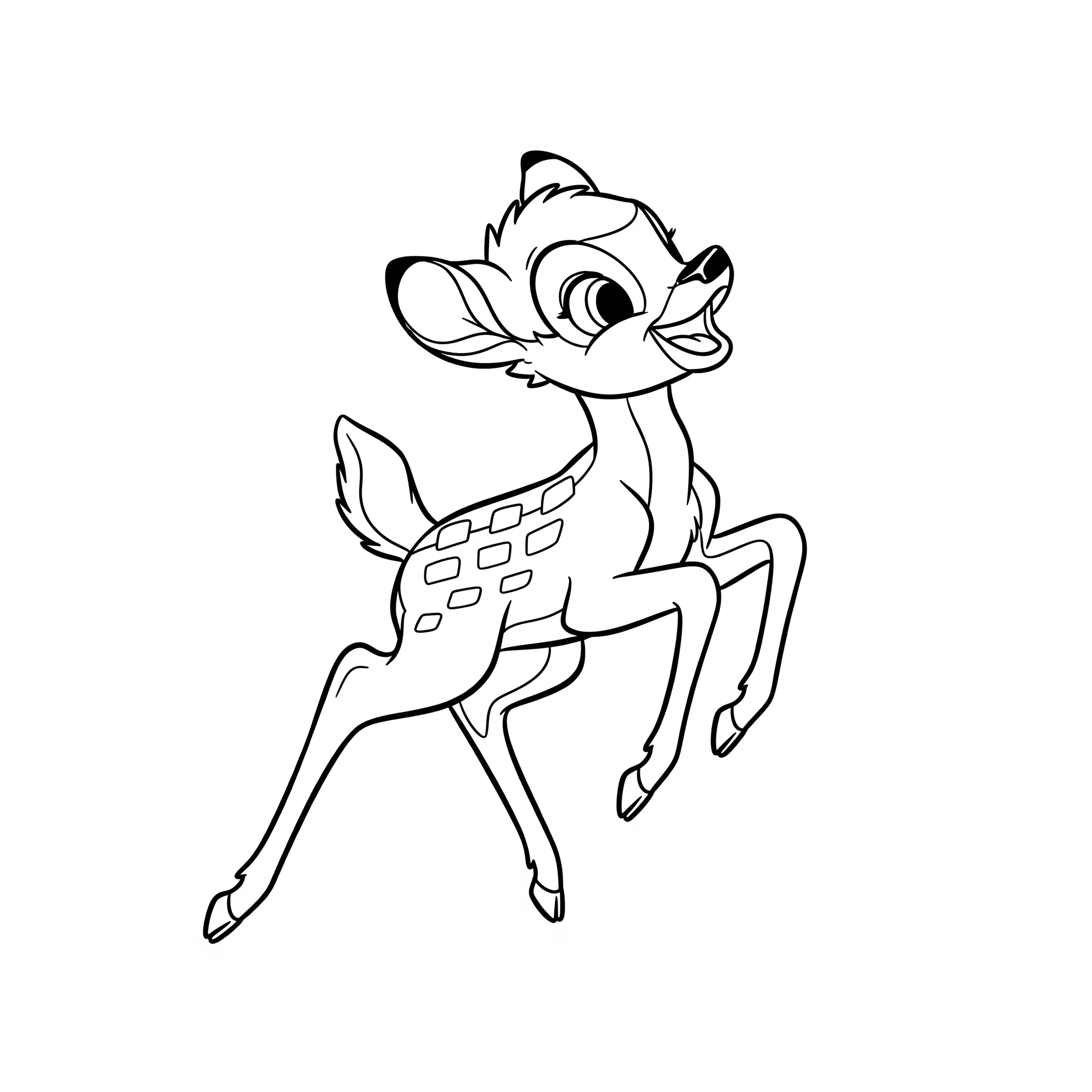 coloriage Bambi sautant de joie à imprimer a4