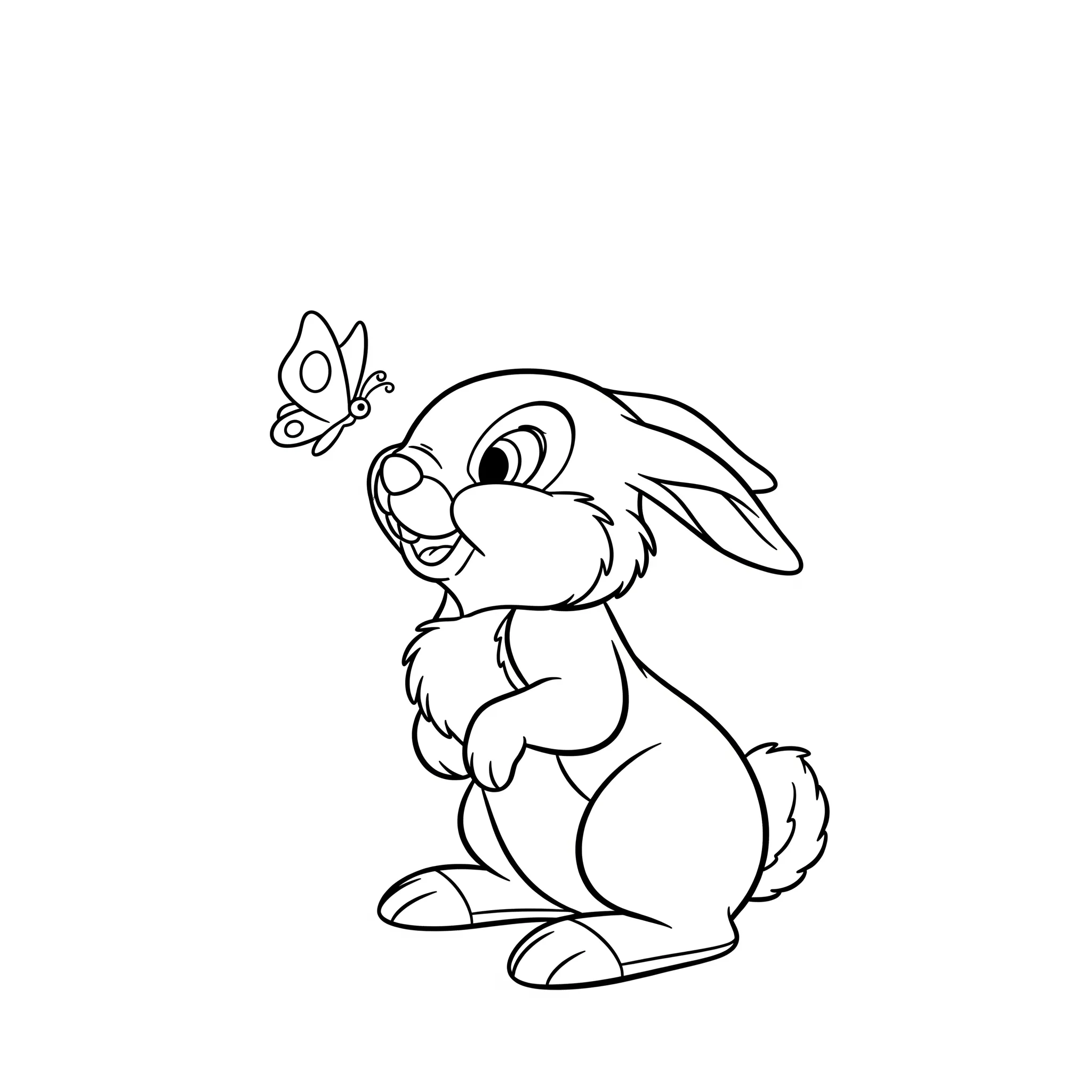 coloriage Panpan et le papillon à imprimer pour enfant de 3 ans