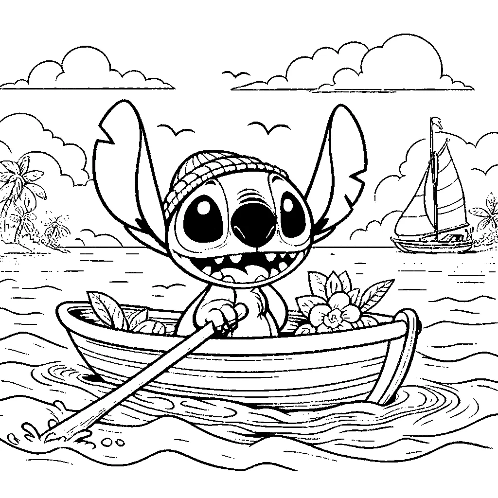 télécharger coloriage Nouveaux Stitch gratuit 1