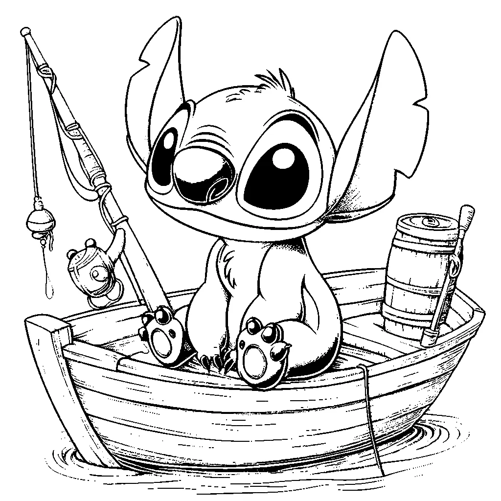 coloriage Nouveaux Stitch pour enfant de à imprimer 1