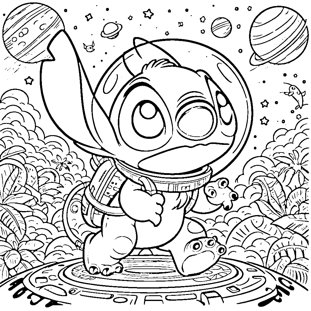 coloriage Nouveaux Stitch à imprimer pdf gratuit 1