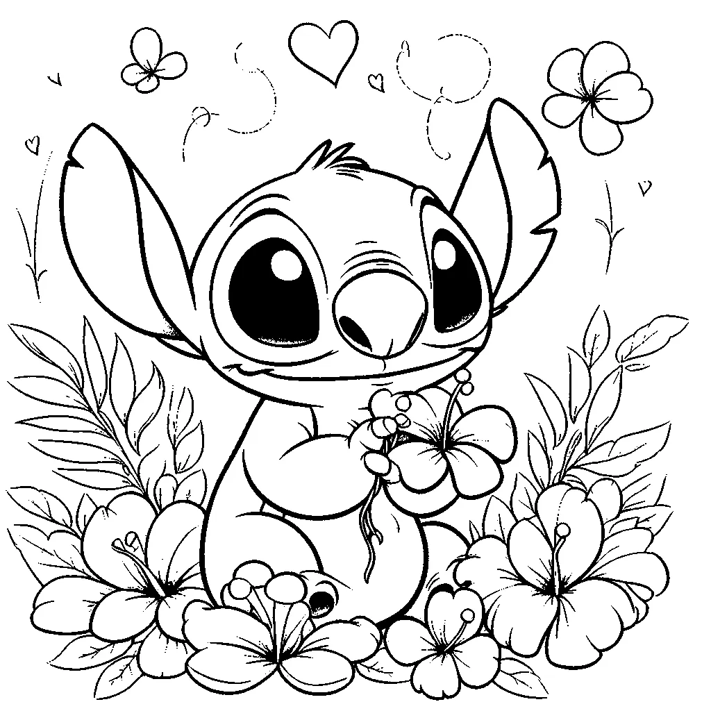 coloriage Nouveaux Stitch pour enfants à imprimer