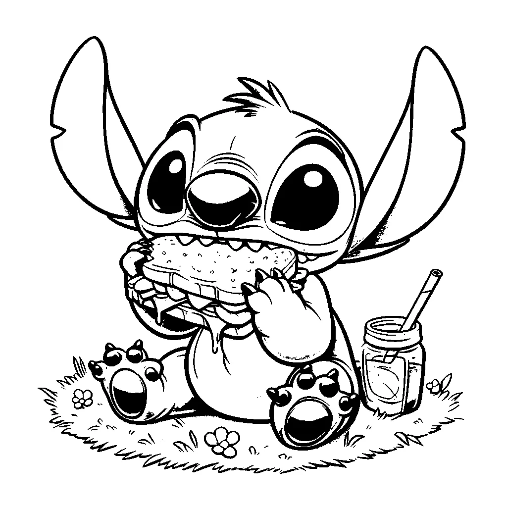 coloriage Nouveaux Stitch gratuit