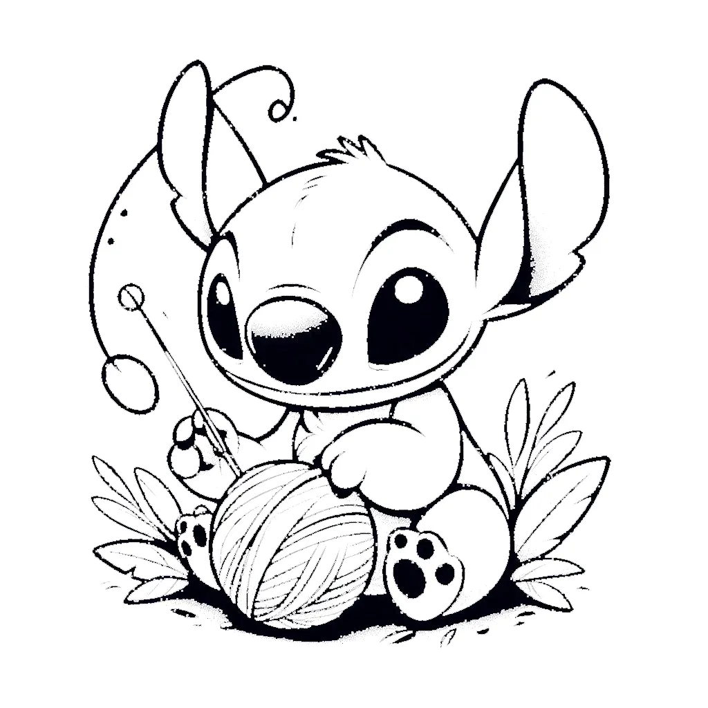 coloriage Nouveaux Stitch à imprimer pour enfant de 3 ans