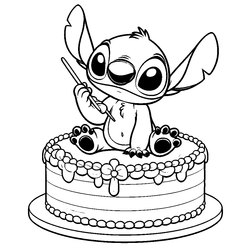 coloriage Nouveaux Stitch pour enfant gratuit 1