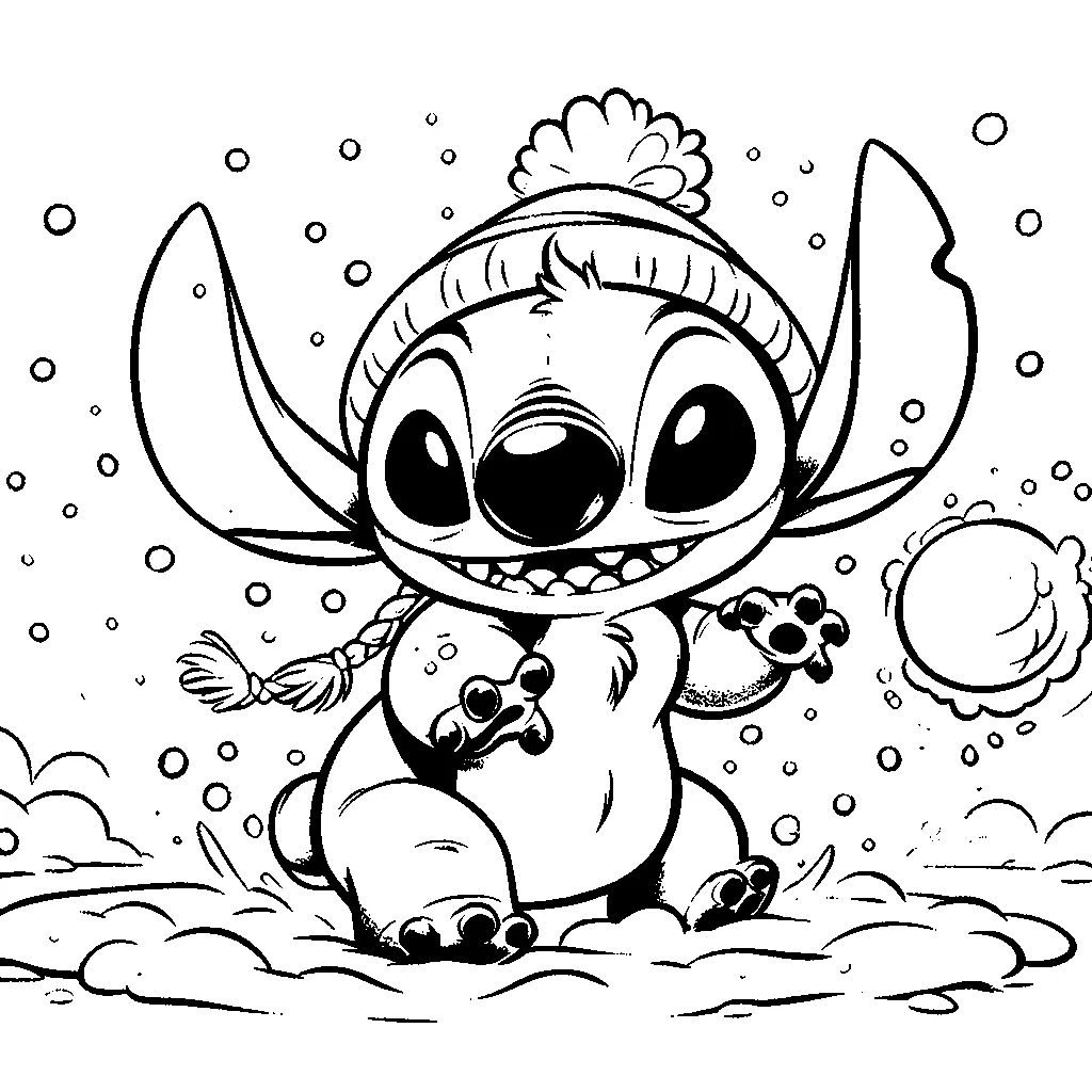 image pour coloriage Nouveaux Stitch enfant