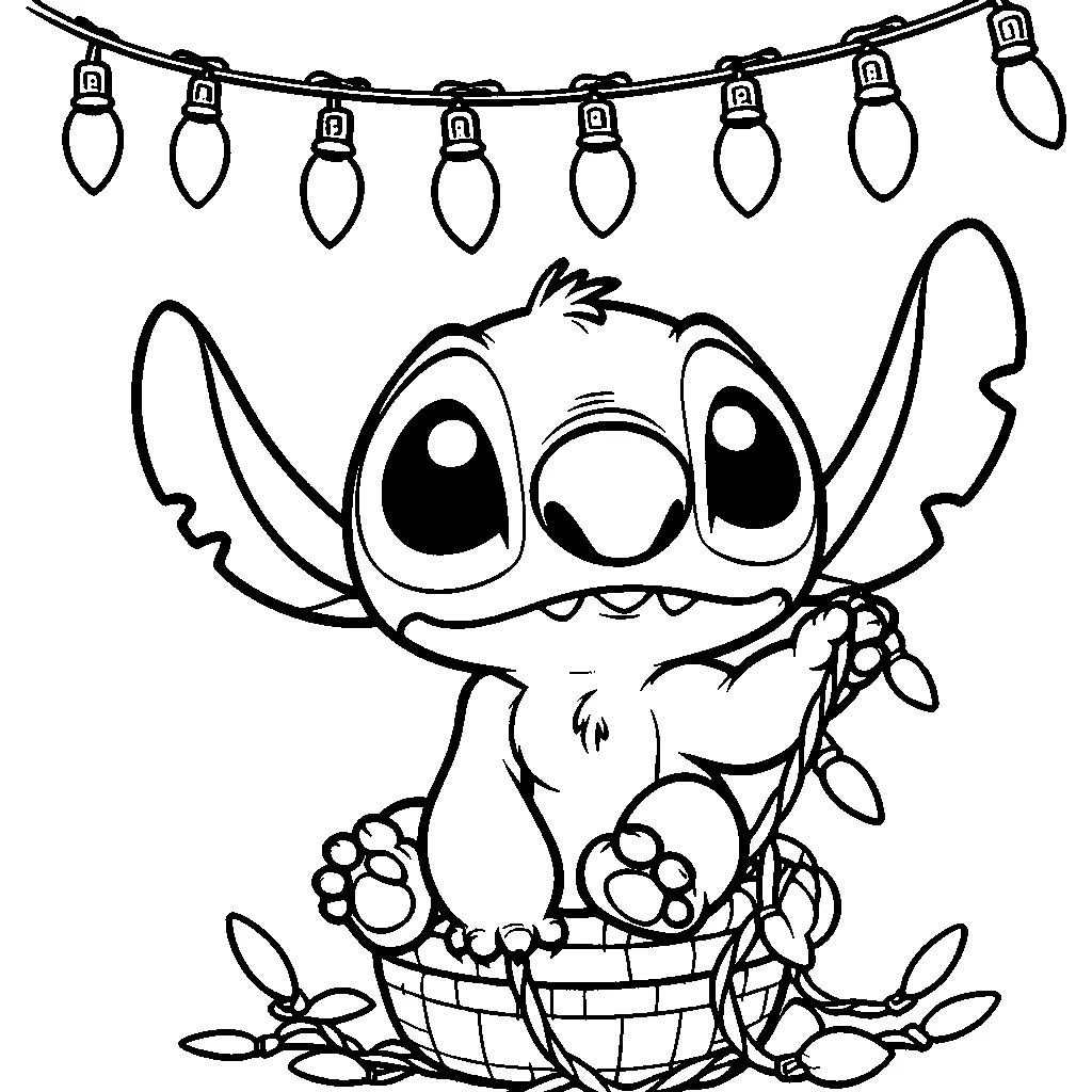 coloriage Nouveaux Stitch à imprimer kawaii