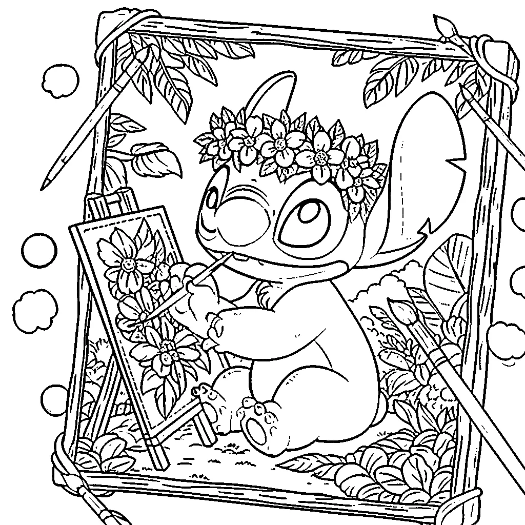 coloriage Nouveaux Stitch pour enfants 1