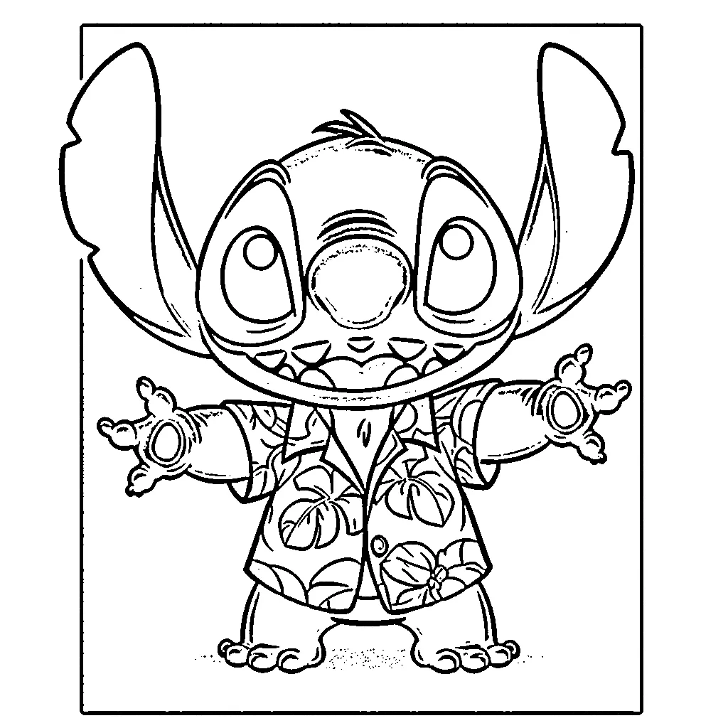 coloriage Nouveaux Stitch gratuit à imprimer