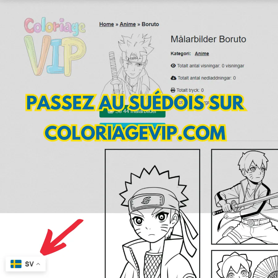 Passez au suédois sur coloriageVIP.com à imprimer