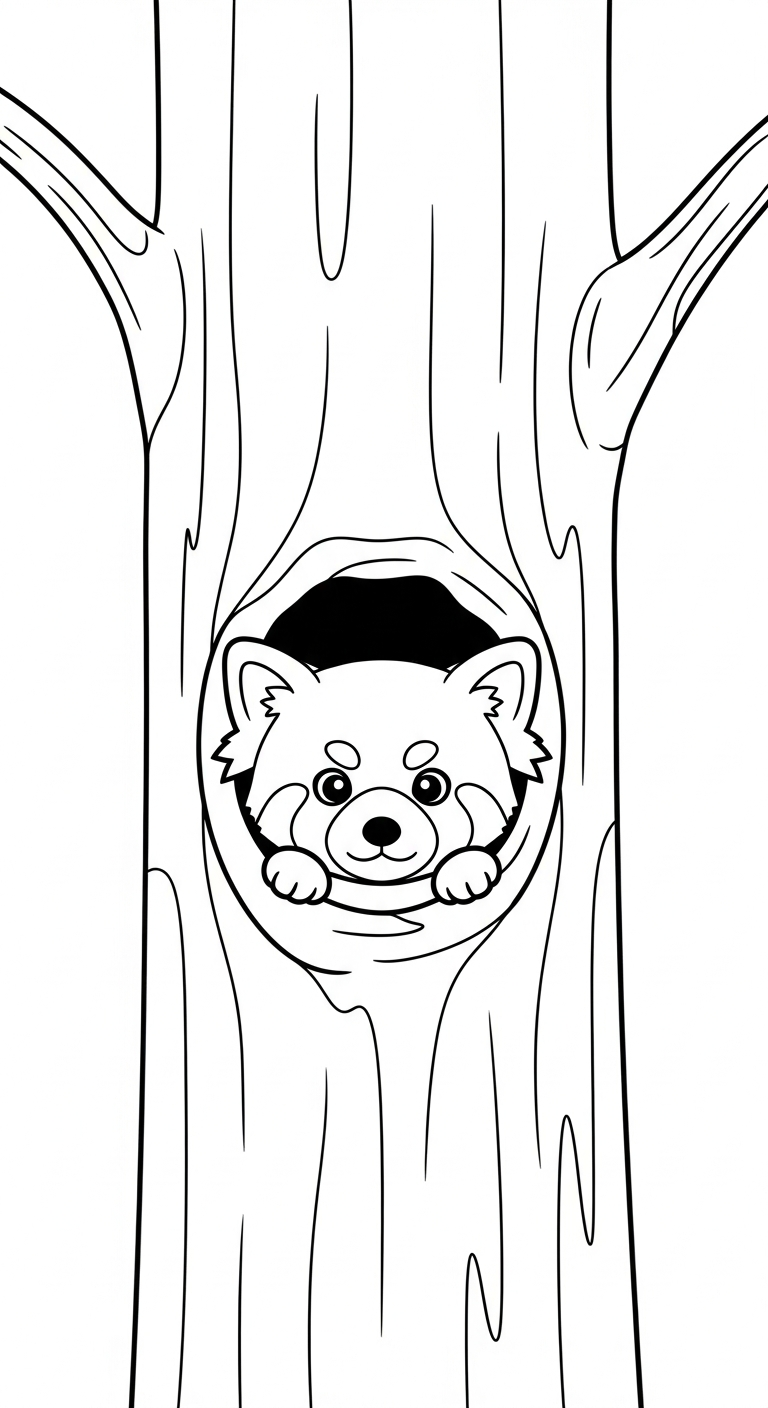 coloriage Panda Roux updated et apprentissage