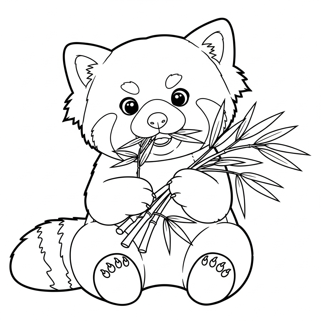 coloriage Panda Roux updated a telecharger