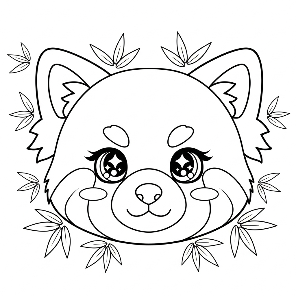 image de coloriage Panda Roux updated pour enfant