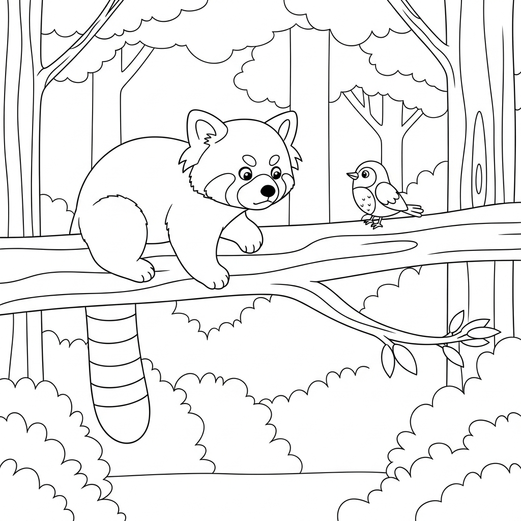 coloriage Panda Roux updated educatif pour enfant