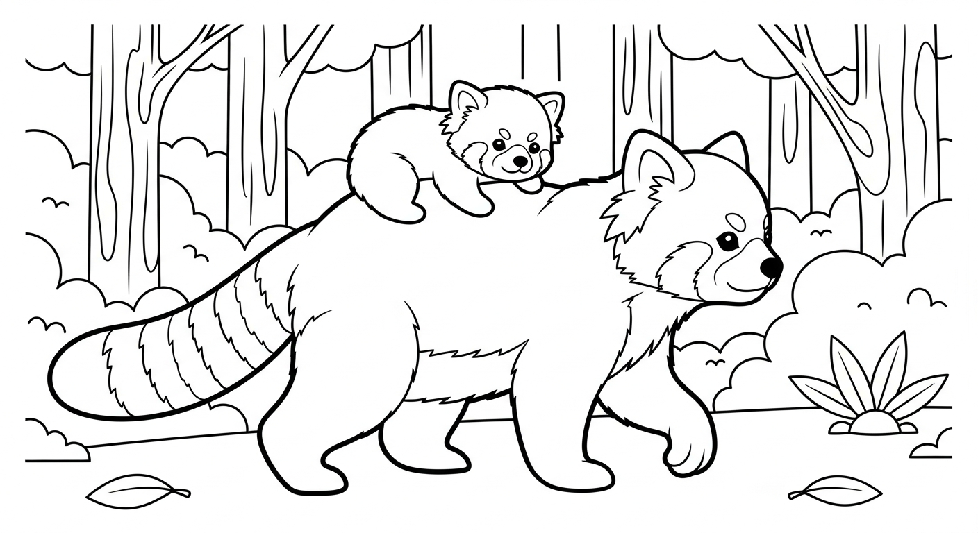 coloriage Panda Roux updated à imprimer pour enfant de 7 ans