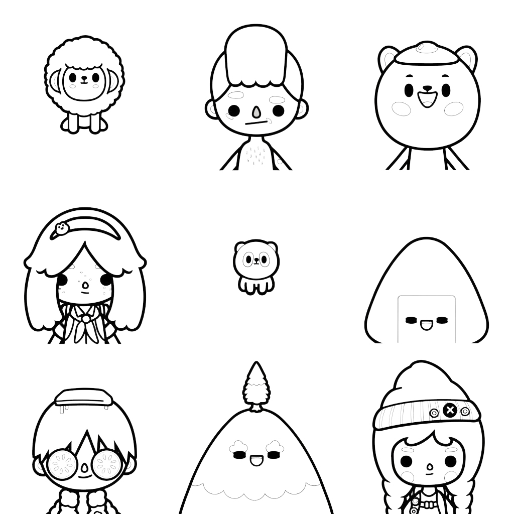 coloriage Toca Boca update à imprimer pour enfant de 9 ans