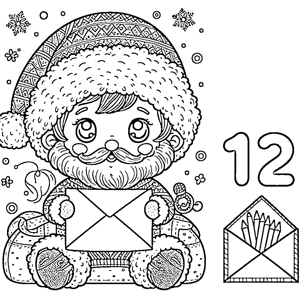 image pour coloriage Coloriaeg Décembre enfant