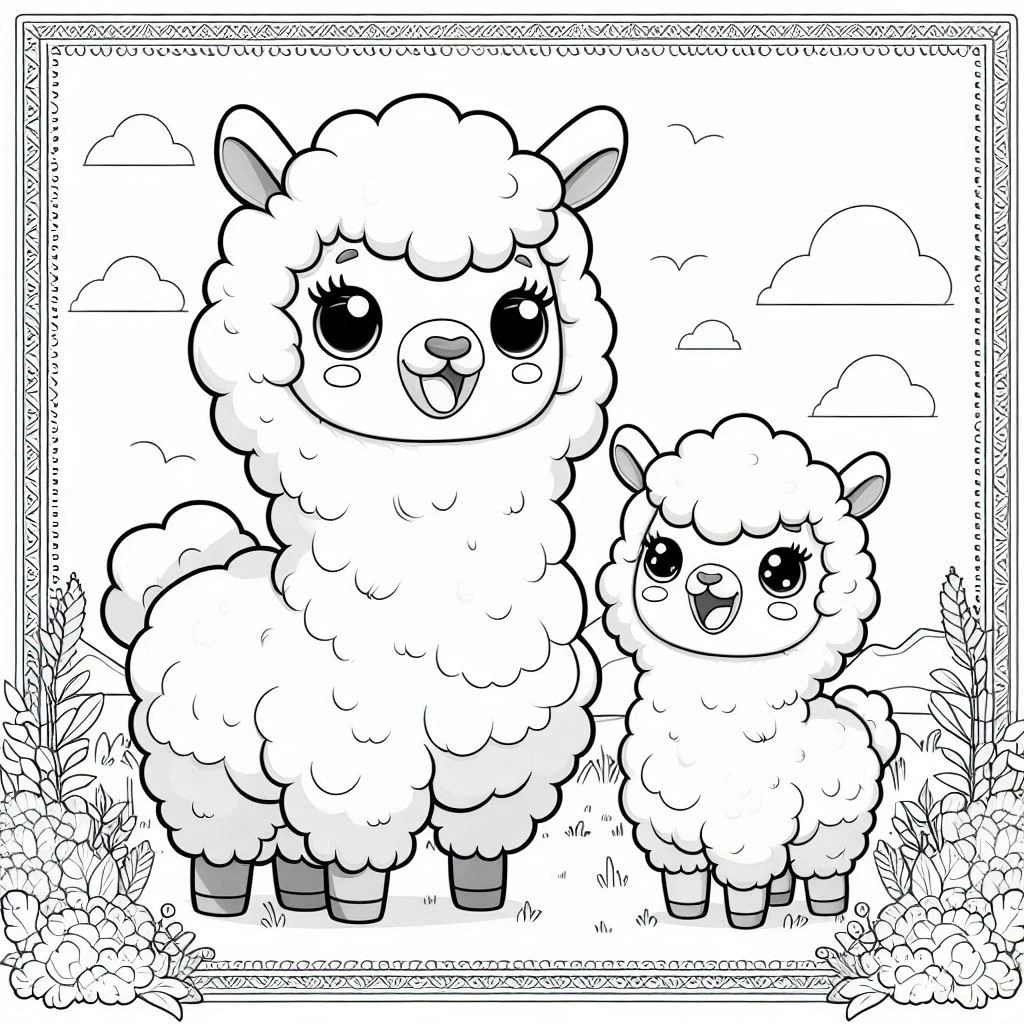 image pour coloriage Alpaga enfant