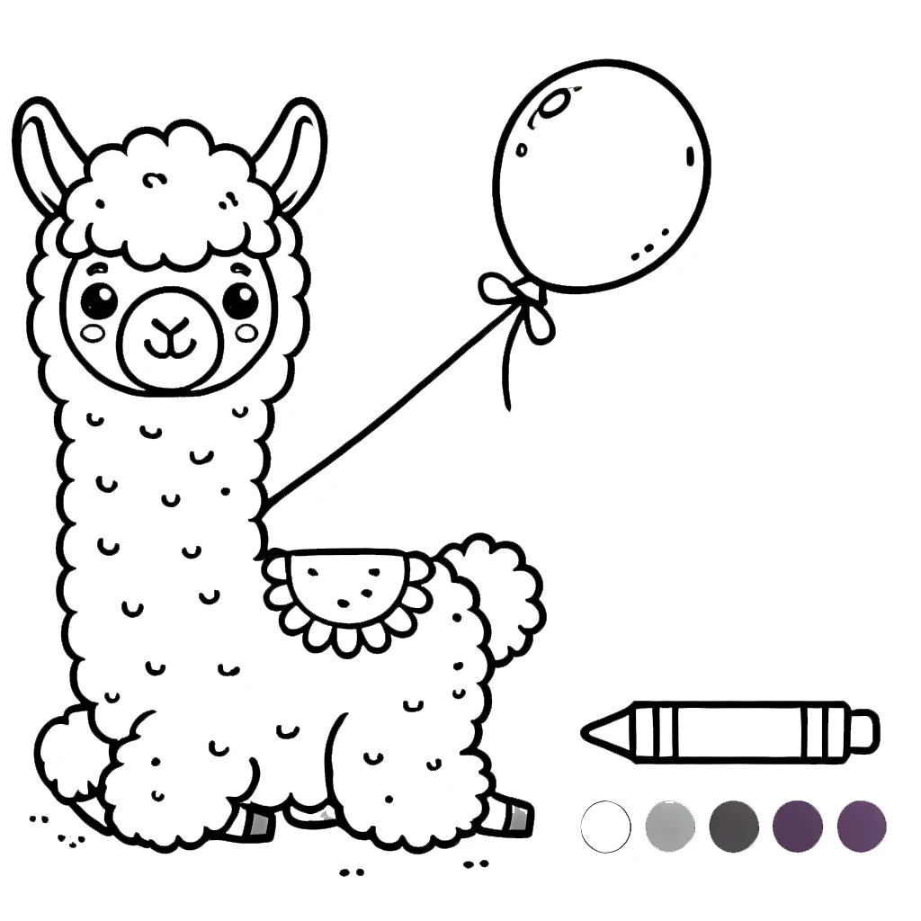 coloriage Alpaga pour enfants a imprimer