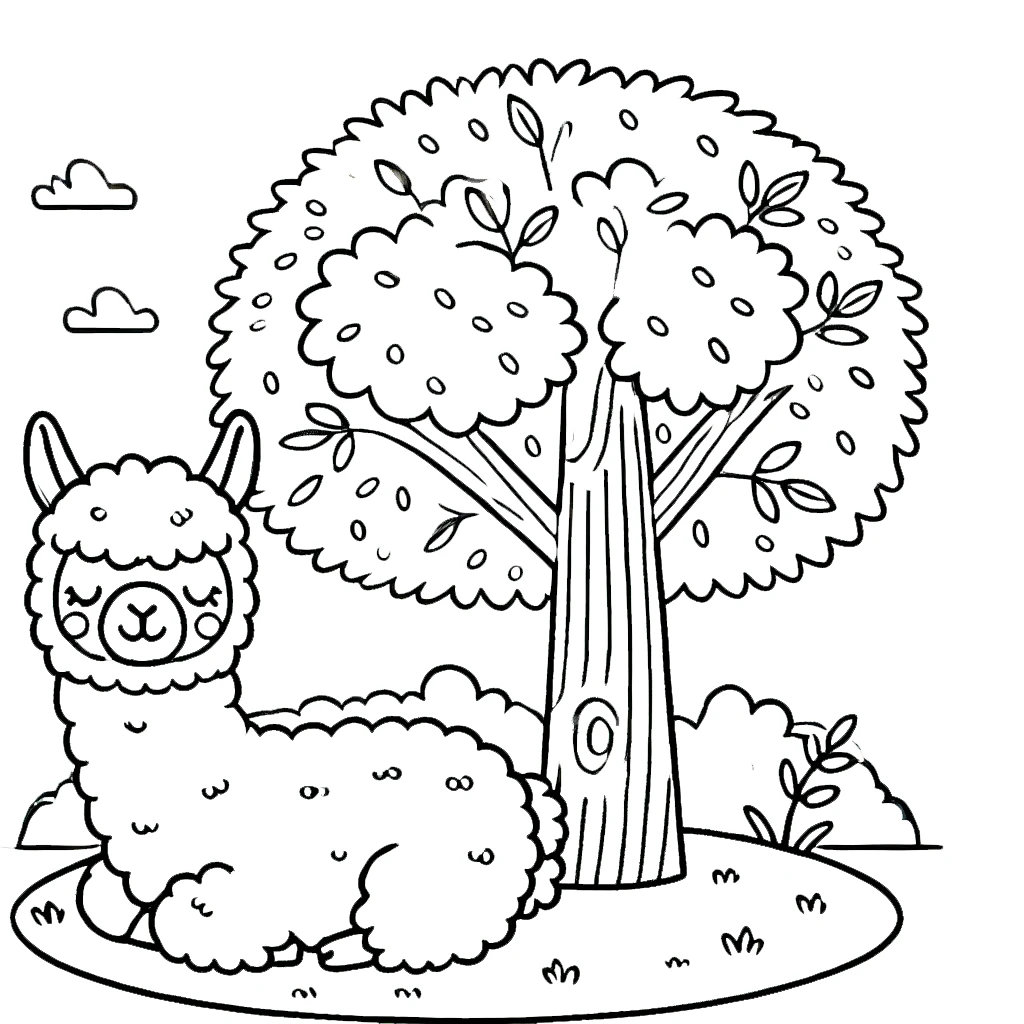 coloriage Alpaga gratuit pour enfants