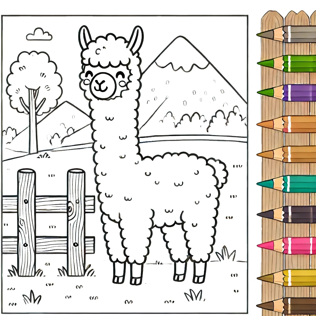 coloriage Alpaga à imprimer pour enfants