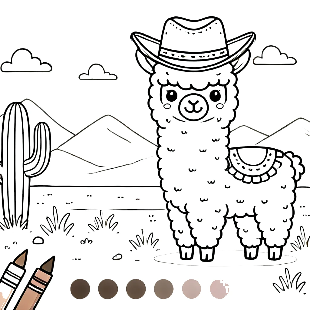 coloriage Alpaga à imprimer gratuit