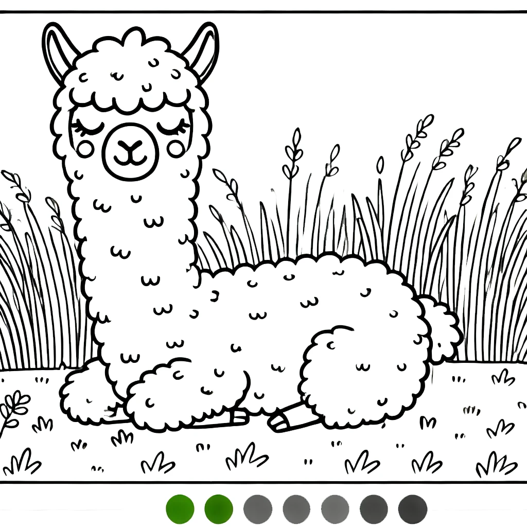 coloriage Alpaga a imprimer pour enfant de 4 ans 1