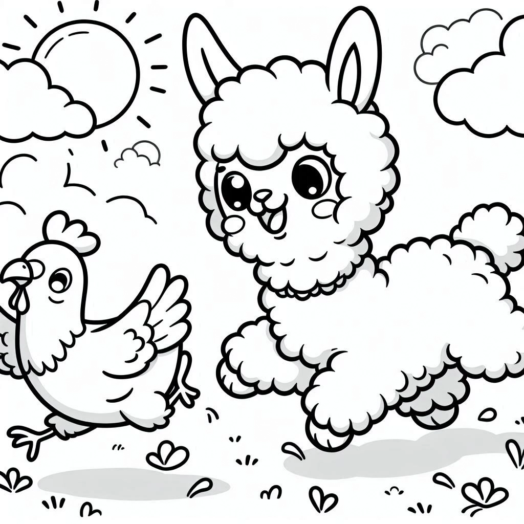 coloriage Alpaga gratuit pour enfants 1