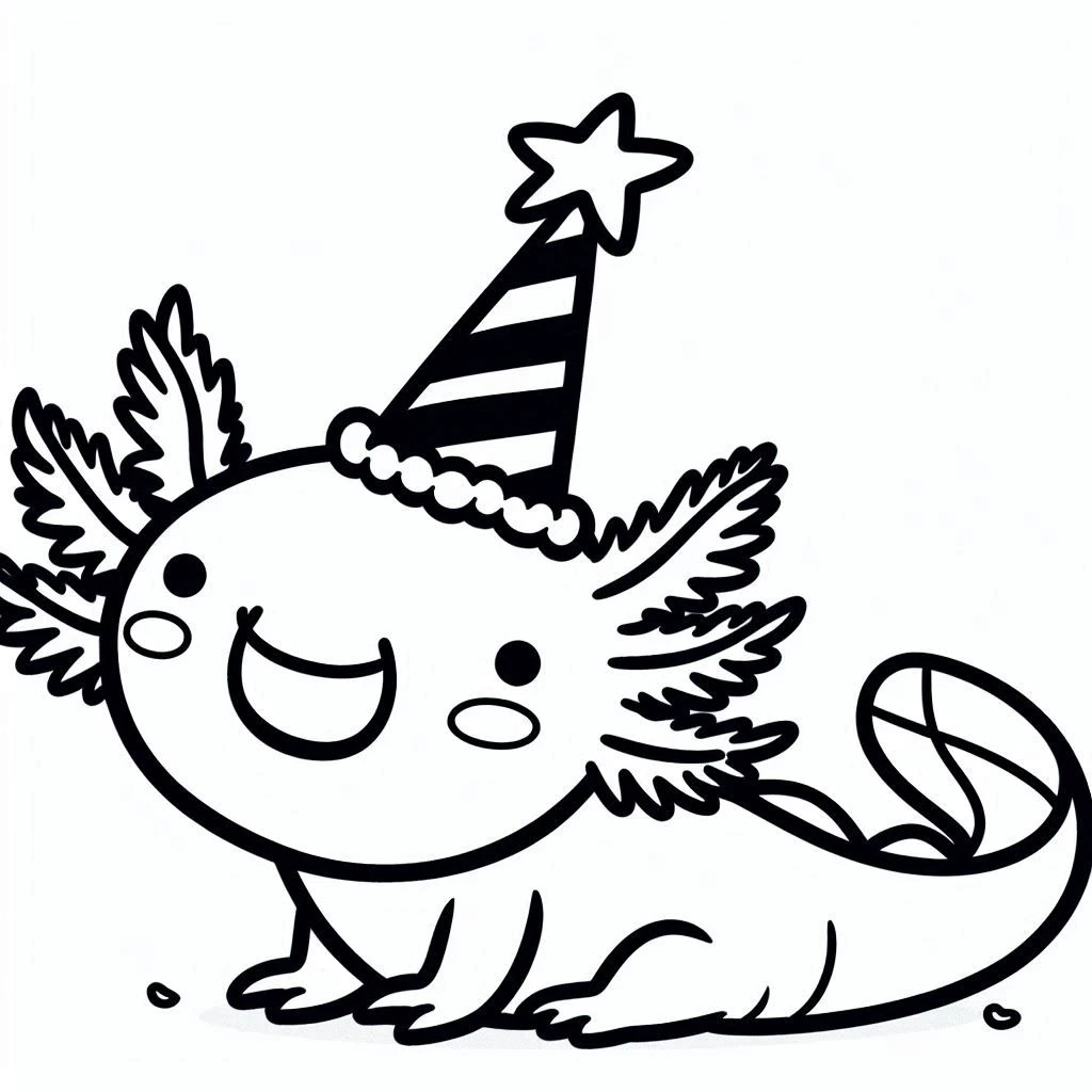 coloriage Axolotl a imprimer