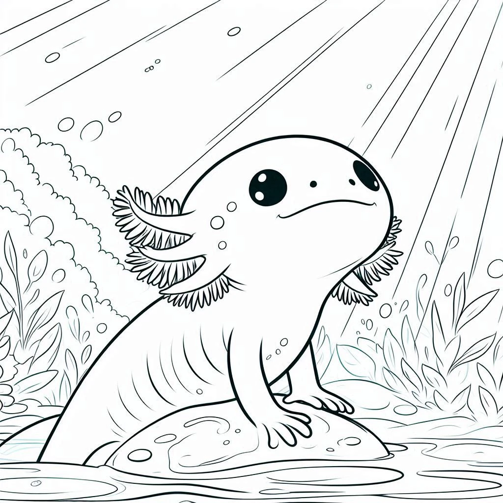 coloriage Axolotl à imprimer gratuitement