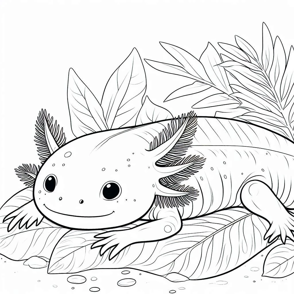 coloriage Axolotl à imprimer pdf gratuit