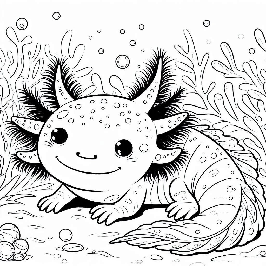 coloriage Axolotl gratuit à imprimer