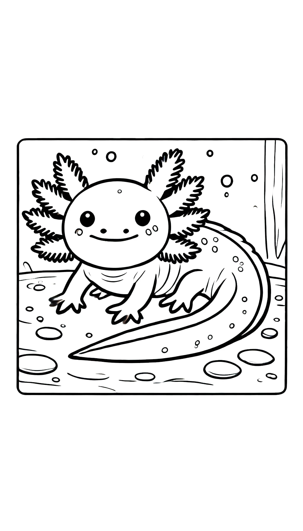 coloriage Axolotl pour enfant de 4 ans